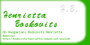 henrietta boskovits business card